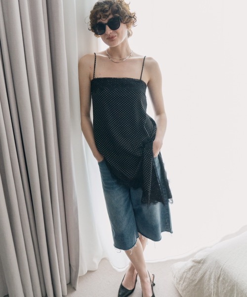 HANNE(アン)の「ドットサテンレースキャミ(キャミソール・レディース・ブラック/ホワイト・FREE)」の16枚目の写真