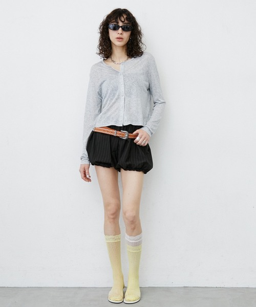 uyu.(ウユ)の「Stripe Balloon Short Pants/ストライプ柄バルーンショートパンツ(その他パンツ・レディース・ブラック・LARGE/MEDIUM/SMALL)」の21枚目の写真