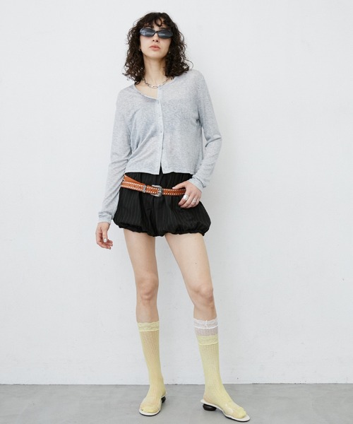 uyu.(ウユ)の「Stripe Balloon Short Pants/ストライプ柄バルーンショートパンツ(その他パンツ・レディース・ブラック・LARGE/MEDIUM/SMALL)」の22枚目の写真