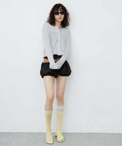 uyu.(ウユ)の「Stripe Balloon Short Pants/ストライプ柄バルーンショートパンツ(その他パンツ・レディース・ブラック・LARGE/MEDIUM/SMALL)」の11枚目の写真