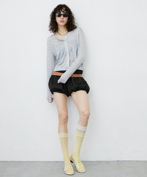 uyu.(ウユ)の「Stripe Balloon Short Pants/ストライプ柄バルーンショートパンツ(その他パンツ・レディース・ブラック・LARGE/MEDIUM/SMALL)」の12枚目の写真