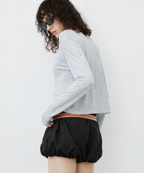 uyu.(ウユ)の「Stripe Balloon Short Pants/ストライプ柄バルーンショートパンツ(その他パンツ・レディース・ブラック・LARGE/MEDIUM/SMALL)」の13枚目の写真