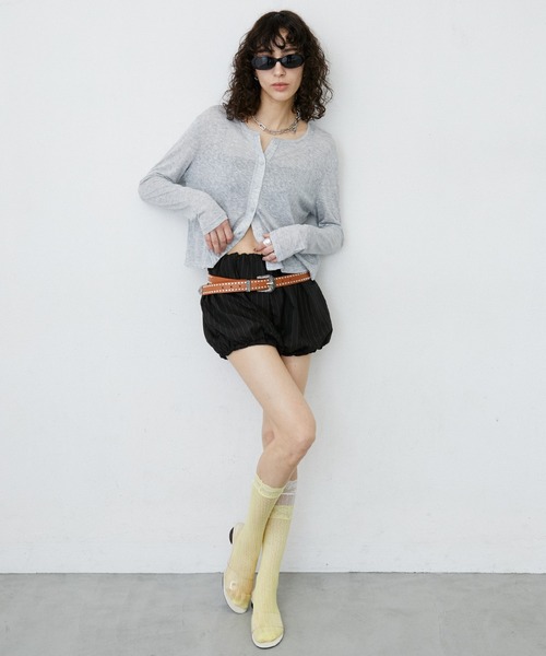 uyu.(ウユ)の「Stripe Balloon Short Pants/ストライプ柄バルーンショートパンツ(その他パンツ・レディース・ブラック・LARGE/MEDIUM/SMALL)」の14枚目の写真