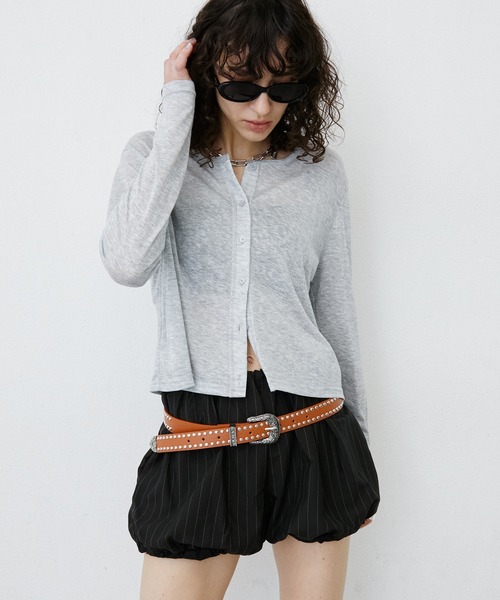 uyu.(ウユ)の「Stripe Balloon Short Pants/ストライプ柄バルーンショートパンツ(その他パンツ・レディース・ブラック・LARGE/MEDIUM/SMALL)」の15枚目の写真