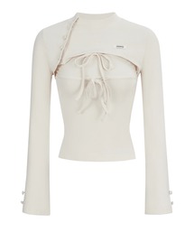 Statement Ribbon Knit Top（ニット/セーター）｜andwang（アンドワン