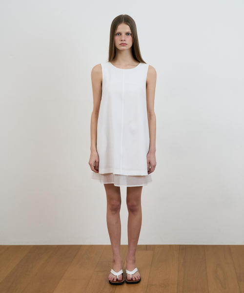 DEHEVE（デヘヴェ）の「Layered Chiffon Mini Dress [Ivory]（ワンピース・レディース・アイボリー・SMALL/MEDIUM）」の8枚目の写真