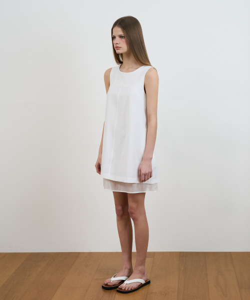 DEHEVE（デヘヴェ）の「Layered Chiffon Mini Dress [Ivory]（ワンピース・レディース・アイボリー・SMALL/MEDIUM）」の9枚目の写真