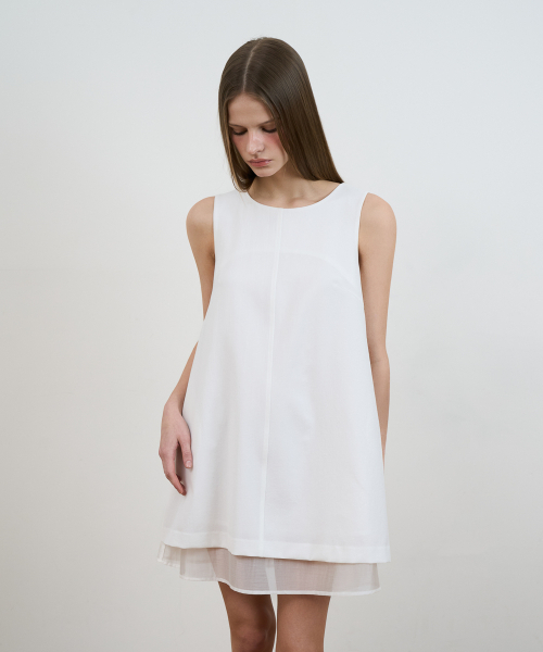 DEHEVE（デヘヴェ）の「Layered Chiffon Mini Dress [Ivory]（ワンピース・レディース・アイボリー・SMALL/MEDIUM）」の11枚目の写真