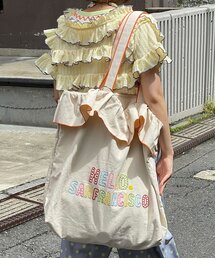 HELLO.SANFRANCISCO | 【HELLO.SANFRANCISCO/ハローサンフランシスコ】フリル刺繍BIGトートバッグ(トートバッグ)