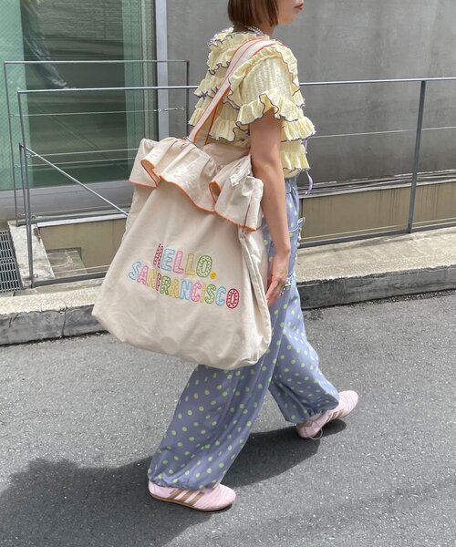 HELLO.SANFRANCISCO(ハローサンフランシスコ)の「【HELLO.SANFRANCISCO/ハローサンフランシスコ】フリル刺繍BIGトートバッグ(トートバッグ・レディース・ブルー系その他/イエロー/ピンク/アイボリー・ONE SIZE)」の21枚目の写真