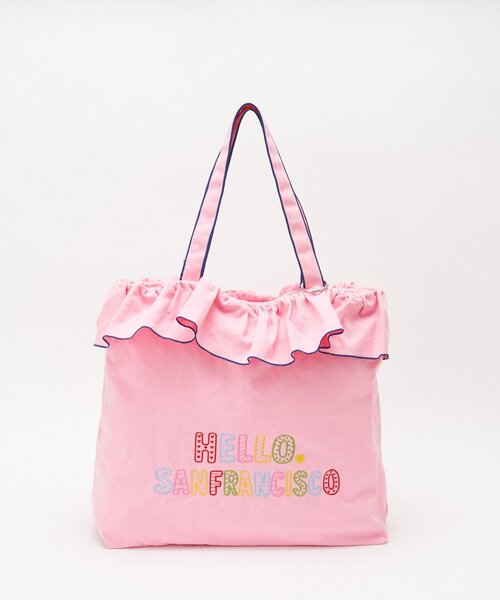 HELLO.SANFRANCISCO(ハローサンフランシスコ)の「【HELLO.SANFRANCISCO/ハローサンフランシスコ】フリル刺繍BIGトートバッグ(トートバッグ・レディース・ブルー系その他/イエロー/ピンク/アイボリー・ONE SIZE)」の8枚目の写真