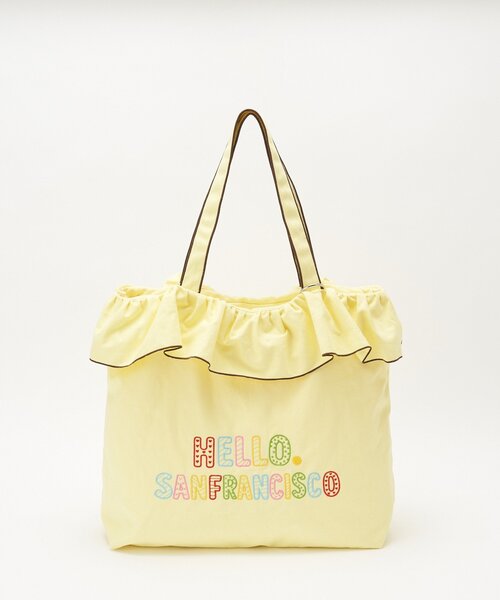 HELLO.SANFRANCISCO(ハローサンフランシスコ)の「【HELLO.SANFRANCISCO/ハローサンフランシスコ】フリル刺繍BIGトートバッグ(トートバッグ・レディース・ブルー系その他/イエロー/ピンク/アイボリー・ONE SIZE)」の9枚目の写真