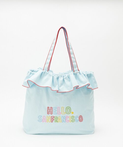 HELLO.SANFRANCISCO(ハローサンフランシスコ)の「【HELLO.SANFRANCISCO/ハローサンフランシスコ】フリル刺繍BIGトートバッグ(トートバッグ・レディース・ブルー系その他/イエロー/ピンク/アイボリー・ONE SIZE)」の10枚目の写真