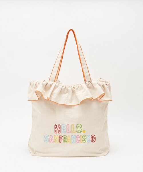 HELLO.SANFRANCISCO(ハローサンフランシスコ)の「【HELLO.SANFRANCISCO/ハローサンフランシスコ】フリル刺繍BIGトートバッグ(トートバッグ・レディース・ブルー系その他/イエロー/ピンク/アイボリー・ONE SIZE)」の11枚目の写真