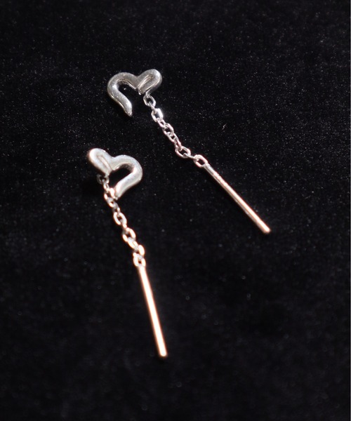 ALWAYS GOOD TIME(オルウェイズグッドタイム)の「【SILVER925 】金属アレルギー対応 ハートモチーフチェーンピアス / シルバー925 ミニハートロングピアス(ピアス(両耳用)・レディース・シルバー/ゴールド・FREE)」の7枚目の写真