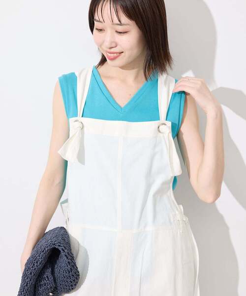 SLOBE IENA(スローブイエナ)の「《シリーズあり/12色展開》1dozen 汗染み防止Vネックノースリ(Tシャツ/カットソー・レディース・ベージュ/チャコールグレー/パープル/ブルー/レッド/ネイビー/カーキ/ピンク/アイボリー/イエロー/グリーン/ピンク系その他・FREE)」の7枚目の写真