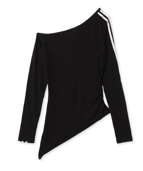 adidas(アディダス)の「adidas ONE SHOULDER ASYMMETRIC TOP / アディダス ワンショルダー アシンメトリック トップ(Tシャツ/カットソー・レディース・ブラック・S/M/L)」の4枚目の写真
