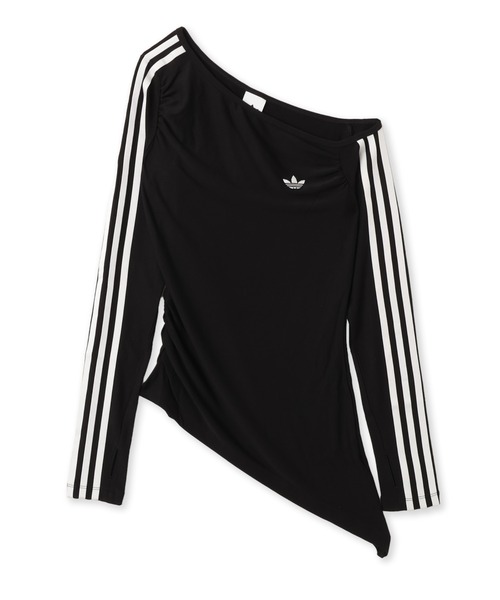 adidas(アディダス)の「adidas ONE SHOULDER ASYMMETRIC TOP / アディダス ワンショルダー アシンメトリック トップ(Tシャツ/カットソー・レディース・ブラック・S/M/L)」の7枚目の写真