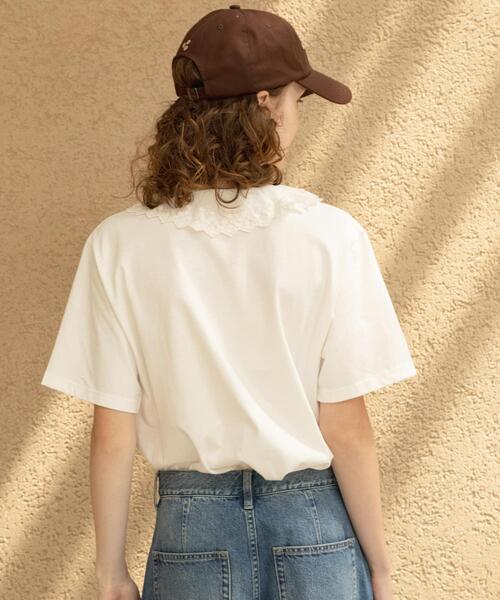 URBAN RESEARCH Sonny Label(アーバンリサーチサニーレーベル)の「Vネックフリルレースカラープルオーバー(Tシャツ/カットソー・レディース・ブラウン/オフホワイト/チャコールグレー・FREE)」の8枚目の写真