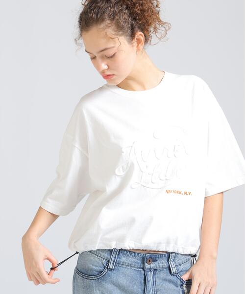 AVIREX(アヴィレックス)の「ROPE LOGO FADE WASH T-SHIRT(Tシャツ/カットソー・レディース・チャコールグレー/ネイビー/ホワイト系2・F)」の2枚目の写真