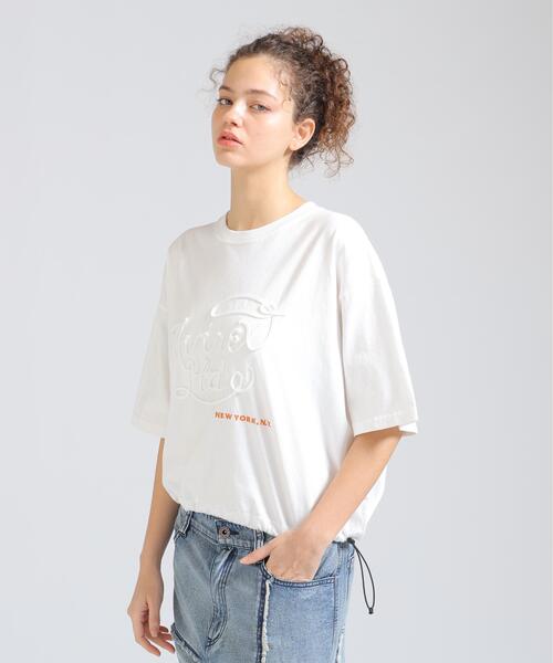AVIREX(アヴィレックス)の「ROPE LOGO FADE WASH T-SHIRT(Tシャツ/カットソー・レディース・チャコールグレー/ネイビー/ホワイト系2・F)」の4枚目の写真