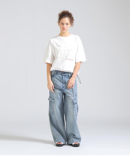AVIREX(アヴィレックス)の「ROPE LOGO FADE WASH T-SHIRT(Tシャツ/カットソー・レディース・チャコールグレー/ネイビー/ホワイト系2・F)」の5枚目の写真