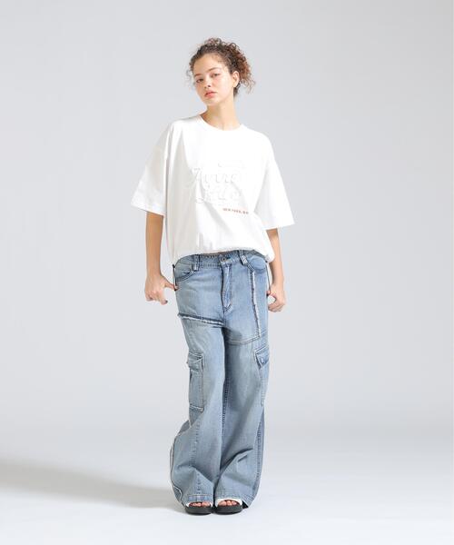 AVIREX(アヴィレックス)の「ROPE LOGO FADE WASH T-SHIRT(Tシャツ/カットソー・レディース・チャコールグレー/ネイビー/ホワイト系2・F)」の6枚目の写真