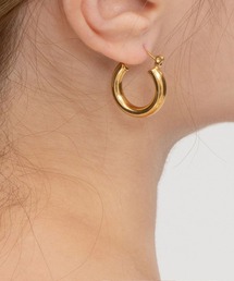 【金属アレルギー対応】シンプル スナップ フープ ピアス / ステンレス