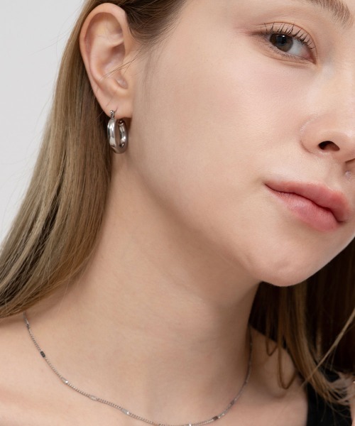 CEMONEMO(セモネモ)の「【金属アレルギー対応】シンプル スナップ フープ ピアス / ステンレス(ピアス(両耳用)・レディース・シルバー/ゴールド・FREE)」の17枚目の写真