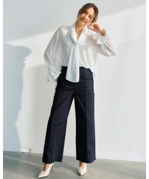 DoCLASSE( ドゥクラッセ)の「ミラクルストレッチ・ピンタックワイド68cm(その他パンツ・レディース・ダークネイビー/オフホワイト/ストーン/ブラック/ダークベージュ・11/13/7/9)」の5枚目の写真