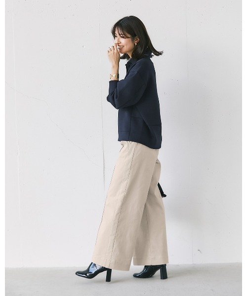DoCLASSE( ドゥクラッセ)の「ミラクルストレッチ・ピンタックワイド68cm(その他パンツ・レディース・ダークネイビー/オフホワイト/ストーン/ブラック/ダークベージュ・11/13/7/9)」の9枚目の写真