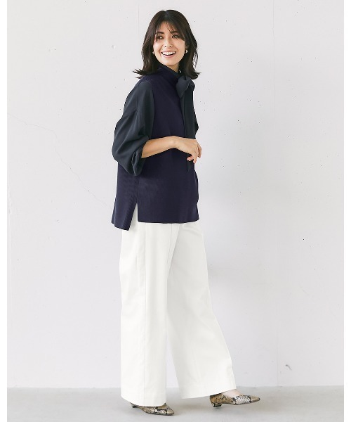 DoCLASSE( ドゥクラッセ)の「ミラクルストレッチ・ピンタックワイド68cm(その他パンツ・レディース・ダークネイビー/オフホワイト/ストーン/ブラック/ダークベージュ・11/13/7/9)」の19枚目の写真