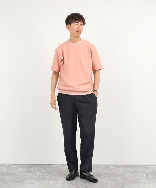 NOLLEY’S（ノーリーズ）の「《ビジカジ対応》ニット風カノコTシャツ 26SS（Tシャツ/カットソー・メンズ・ブラック/サックスブルー/ベビーピンク/オフホワイト・M/L/XL/S）」の22枚目の写真