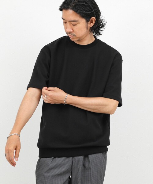 NOLLEY’S（ノーリーズ）の「《ビジカジ対応》ニット風カノコTシャツ 26SS（Tシャツ/カットソー・メンズ・ブラック/サックスブルー/ベビーピンク/オフホワイト・M/L/XL/S）」の19枚目の写真