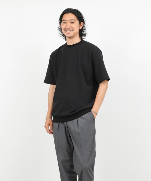 NOLLEY’S（ノーリーズ）の「《ビジカジ対応》ニット風カノコTシャツ 26SS（Tシャツ/カットソー・メンズ・ブラック/サックスブルー/ベビーピンク/オフホワイト・M/L/XL/S）」の16枚目の写真