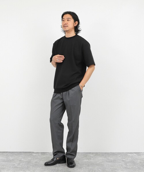 NOLLEY’S（ノーリーズ）の「《ビジカジ対応》ニット風カノコTシャツ 26SS（Tシャツ/カットソー・メンズ・ブラック/サックスブルー/ベビーピンク/オフホワイト・M/L/XL/S）」の14枚目の写真