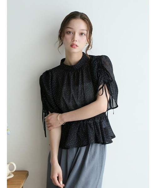 fifth(フィフス)の「【narumiセレクト】ウエストシャーリングハイネックドットブラウス(シャツ/ブラウス・レディース・ホワイト/ブラック・M)」の20枚目の写真