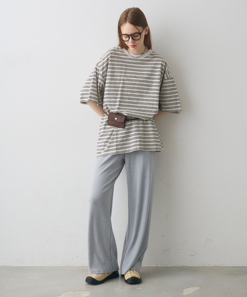 Crisp(クリスプ)の「rib easy pants / リブイージーパンツ(その他パンツ・レディース・アイボリー/グレー・FREE)」の5枚目の写真