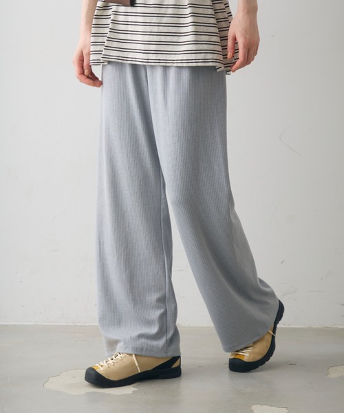 Crisp(クリスプ)の「rib easy pants / リブイージーパンツ(その他パンツ・レディース・アイボリー/グレー・FREE)」の10枚目の写真