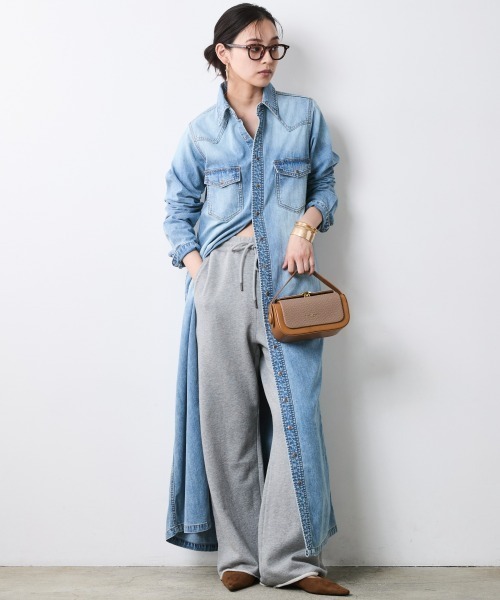 CHIC STYLE（シックスタイル）の「綿100％デニムマキシシャツワンピース＜大きいサイズ有＞シックスタイル（ワンピース・レディース・ブルー系/ネイビー系・5L/4L/3L/LL/L/M）」の7枚目の写真