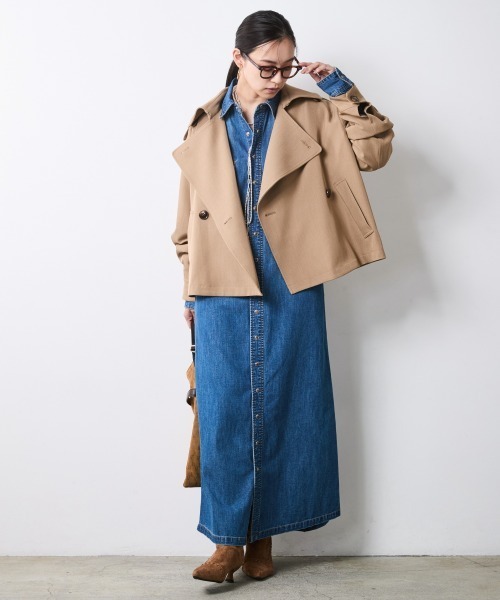 CHIC STYLE（シックスタイル）の「綿100％デニムマキシシャツワンピース＜大きいサイズ有＞シックスタイル（ワンピース・レディース・ブルー系/ネイビー系・5L/4L/3L/LL/L/M）」の9枚目の写真