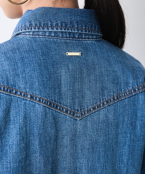 CHIC STYLE（シックスタイル）の「綿100％デニムマキシシャツワンピース＜大きいサイズ有＞シックスタイル（ワンピース・レディース・ブルー系/ネイビー系・5L/4L/3L/LL/L/M）」の17枚目の写真
