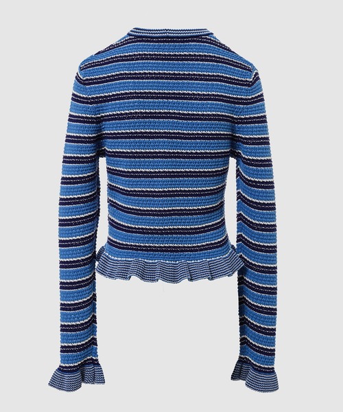 GANNI(ガニー)の「Cotton Pointelle Stripe Cardigan(カーディガン/ボレロ・レディース・その他・S/M)」の2枚目の写真