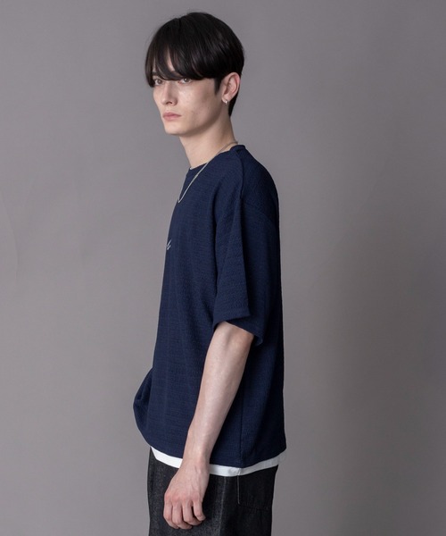 BROWNY(ブラウニー)の「BROWNY/【26年春夏新作】ワンポイントフェイクレイヤードT(Tシャツ/カットソー・メンズ・ブラック/ダークグレー/ネイビー・MEDIUM/LARGE)」の8枚目の写真