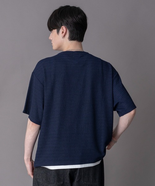 BROWNY(ブラウニー)の「BROWNY/【26年春夏新作】ワンポイントフェイクレイヤードT(Tシャツ/カットソー・メンズ・ブラック/ダークグレー/ネイビー・MEDIUM/LARGE)」の9枚目の写真