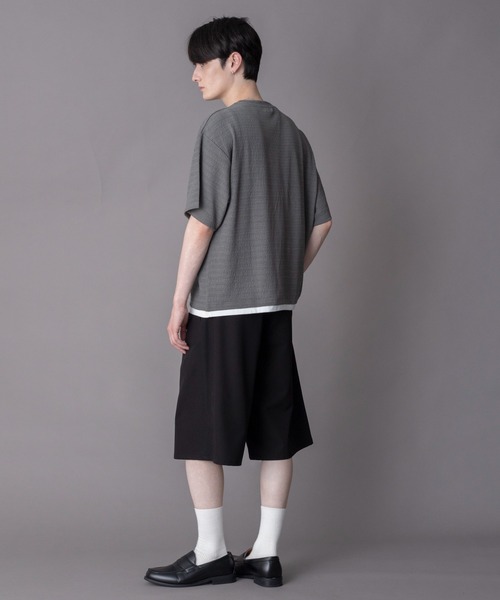 BROWNY(ブラウニー)の「BROWNY/【26年春夏新作】ワンポイントフェイクレイヤードT(Tシャツ/カットソー・メンズ・ブラック/ダークグレー/ネイビー・MEDIUM/LARGE)」の15枚目の写真