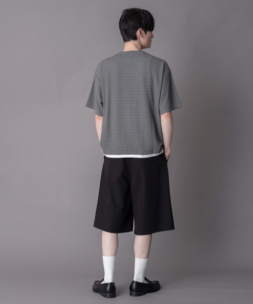 BROWNY(ブラウニー)の「BROWNY/【26年春夏新作】ワンポイントフェイクレイヤードT(Tシャツ/カットソー・メンズ・ブラック/ダークグレー/ネイビー・MEDIUM/LARGE)」の16枚目の写真