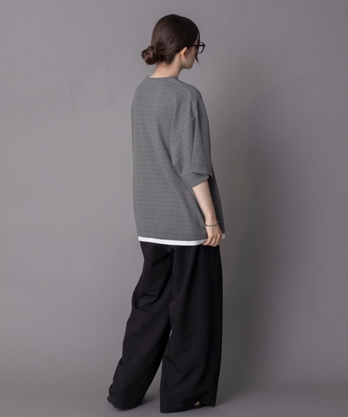 BROWNY(ブラウニー)の「BROWNY/【26年春夏新作】ワンポイントフェイクレイヤードT(Tシャツ/カットソー・メンズ・ブラック/ダークグレー/ネイビー・MEDIUM/LARGE)」の20枚目の写真