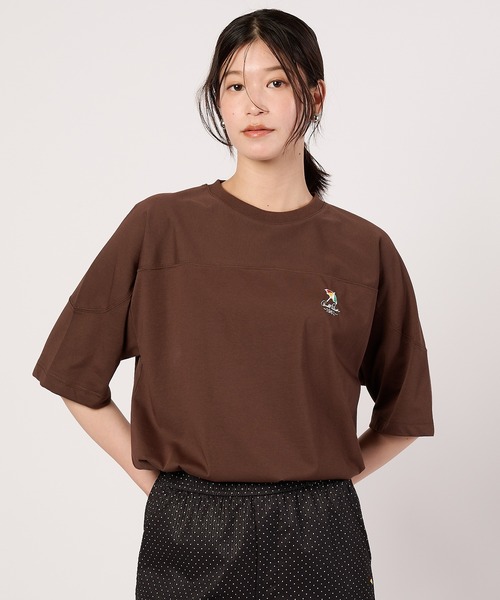 Arnold Palmer(アーノルドパーマー)の「シェア フットボール Tシャツ(Tシャツ/カットソー・レディース・アイボリー/ブラウン/チャコールグレー・S/M/XS/LL/L)」の12枚目の写真