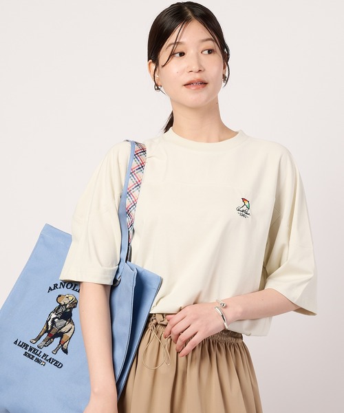 Arnold Palmer(アーノルドパーマー)の「シェア フットボール Tシャツ(Tシャツ/カットソー・レディース・アイボリー/ブラウン/チャコールグレー・S/M/XS/LL/L)」の5枚目の写真
